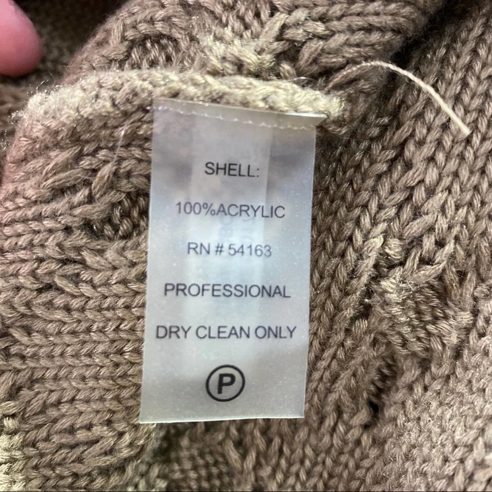 Calvin Klein Olive Green Faux Wrap Sweater Dress Size Large